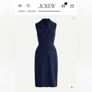 NWT- J. Crew Blazer dress in bi-stretch cotton. Navy blue Size 2P fits TTS.